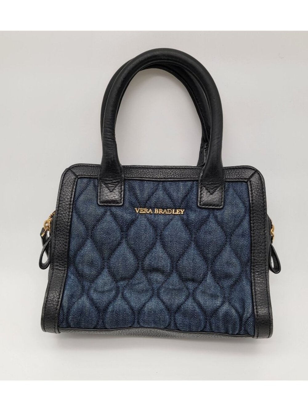 Vera Bradley Natalie Satchel Blue Denim Quilted Bag